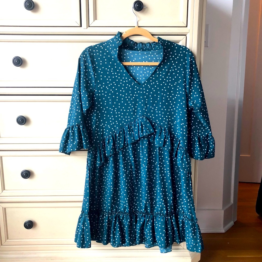 Green Dress polka dot